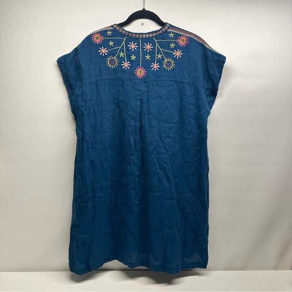 Johnny Was Biya Embroidered linen Blue Tunic dress size XL NWT - Picture 2 of 15